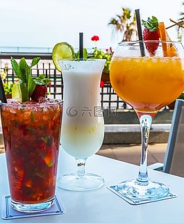 夏天,鸡尾酒,喝