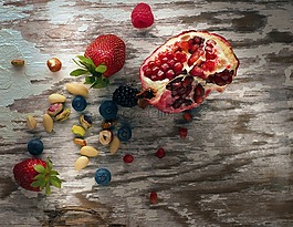 水果,坚果,红色