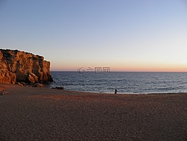海滩,阿尔加维,废弃的