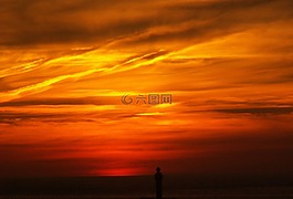 日落,颜色,晚上