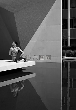 瑜伽,女孩,女子