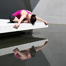 瑜伽,女孩,女子