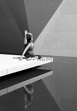 瑜伽,女孩,女子