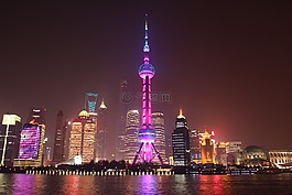 上海外滩夜景,东方明珠夜景,浦东夜景