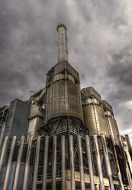 详细,行业,灰色的天空