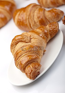 牛角面包,烘烤,早餐