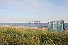 海滩,沙滩椅,海
