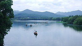 西湖,山水,船