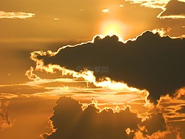 云,日落,引人注目