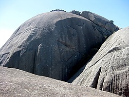 小山,巨砾,石