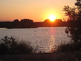 湖,水源林,树