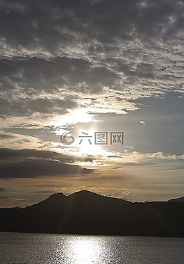 日落,湖,暮光之城