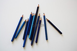 铅笔,彩色铅笔,蓝色铅笔