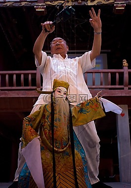 木偶戏,老爷爷,表演