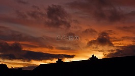 日落,天空,橙色