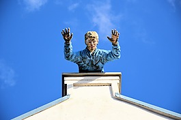 男子,娃娃,天台