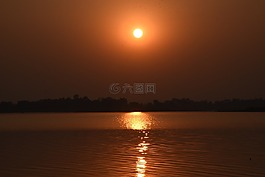 日落,太阳晚上,晚上