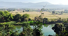 老挝,河,万荣，
