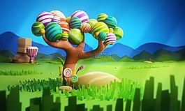 卡通,3d,卡通背景