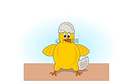 小鸡,鸡蛋,插图