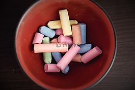 粉笔,彩色粉笔,图