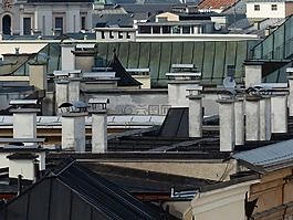 壁炉,屋顶,院
