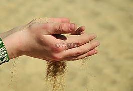 沙,手,融化掉