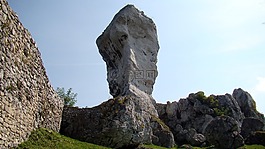 岩,石灰岩崖,ogrodzieniec