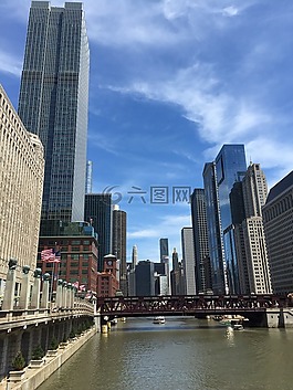 芝加哥,天际线,河