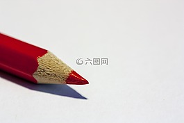 笔,彩色的铅笔,红色