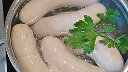 weisswurst,香肠,腌制的肉类