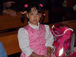 女孩,女学生,开学第一天