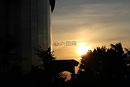 清晨,日出,逆光