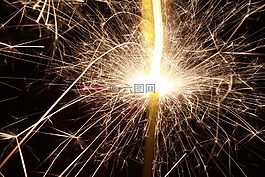 电火花,夜,烟花