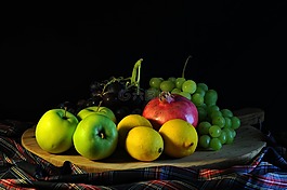 水果,葡萄,柠檬