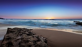 海浪,沙海滩,石