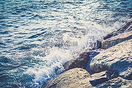 岩,巨砾,海岸