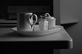 黑色和白色,单色,杯