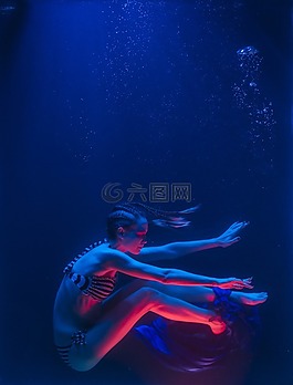 水下,时尚,女人