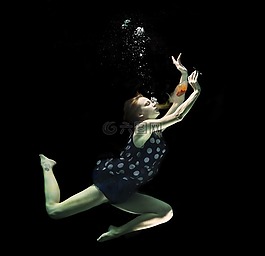 水下,时尚,女人