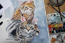 猫,漆,绘画