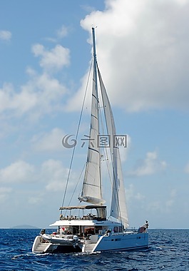 双体船,帆船,帆
