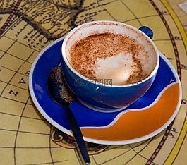 杯咖啡,杯,碟