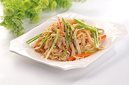 炒粉,香葱,胡萝卜丝