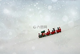 火车,装饰,冬季
