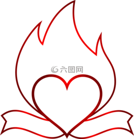 心,红色,梯度