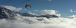 滑雪区域,高山,升降椅