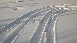 轮胎痕迹,痕迹,雪