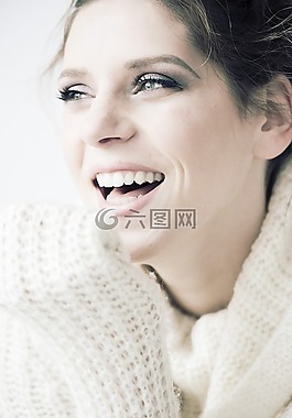 美,微笑,快乐