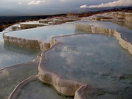 pamukkale,石灰烧结矿阳台,游泳